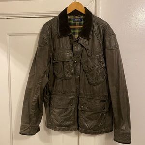 Polo Fall/Winter Leather Jacket w/ Corduroy Collar